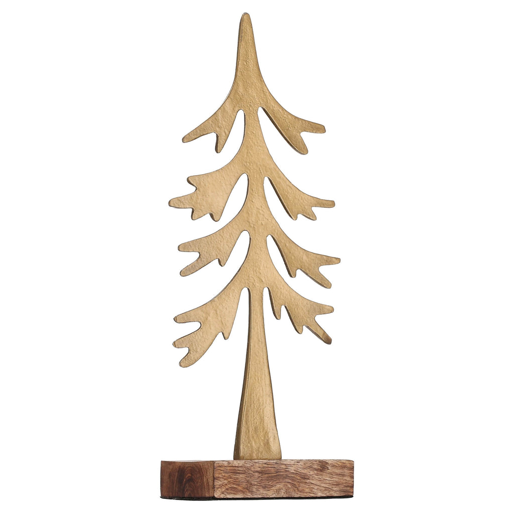 Large Metal Tree Christmas Decoration, Rustic Brass, 12.5", by Holiday Time
