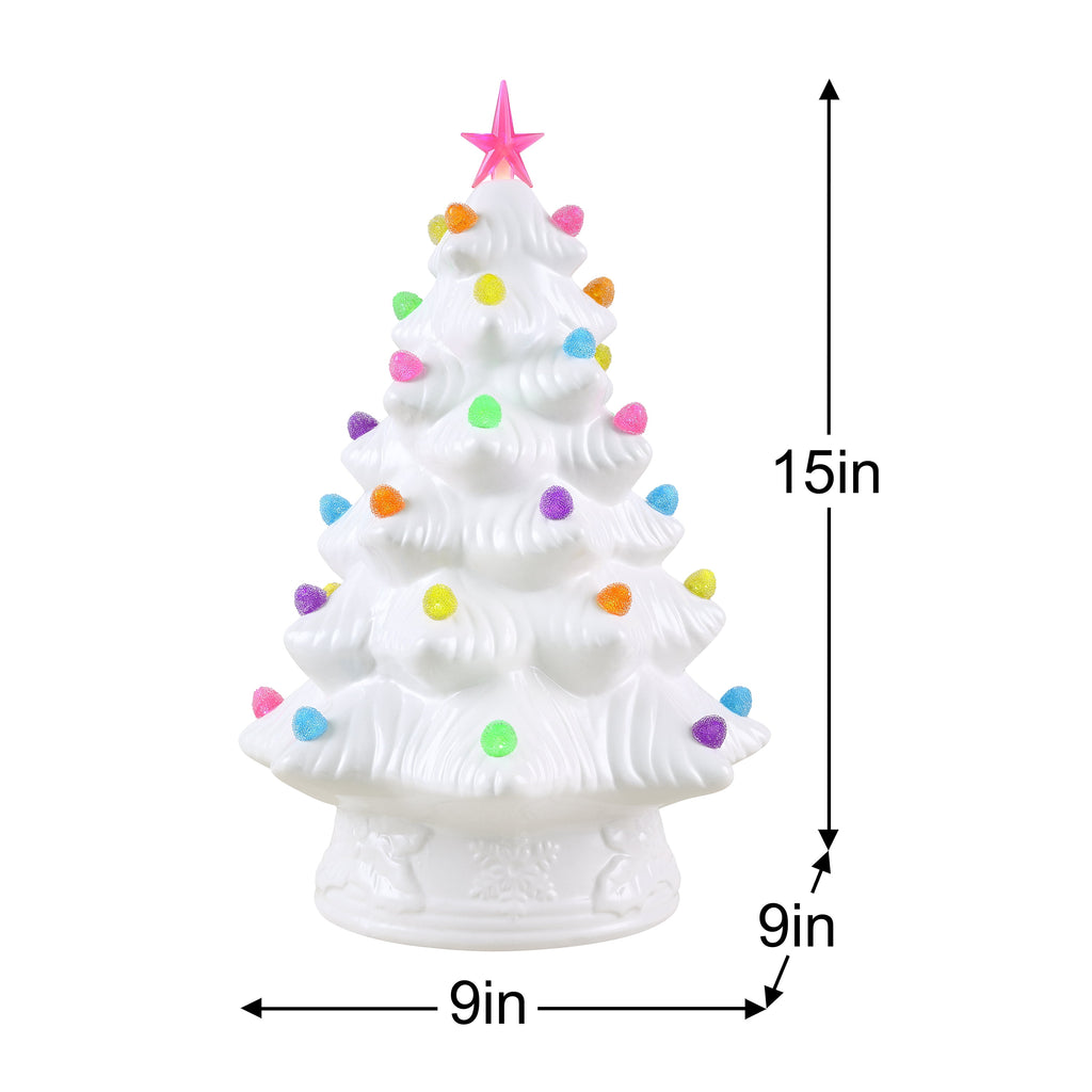Mr. Christmas 15 in. Gumdrop Lights Nostlagic Ceramic Tree