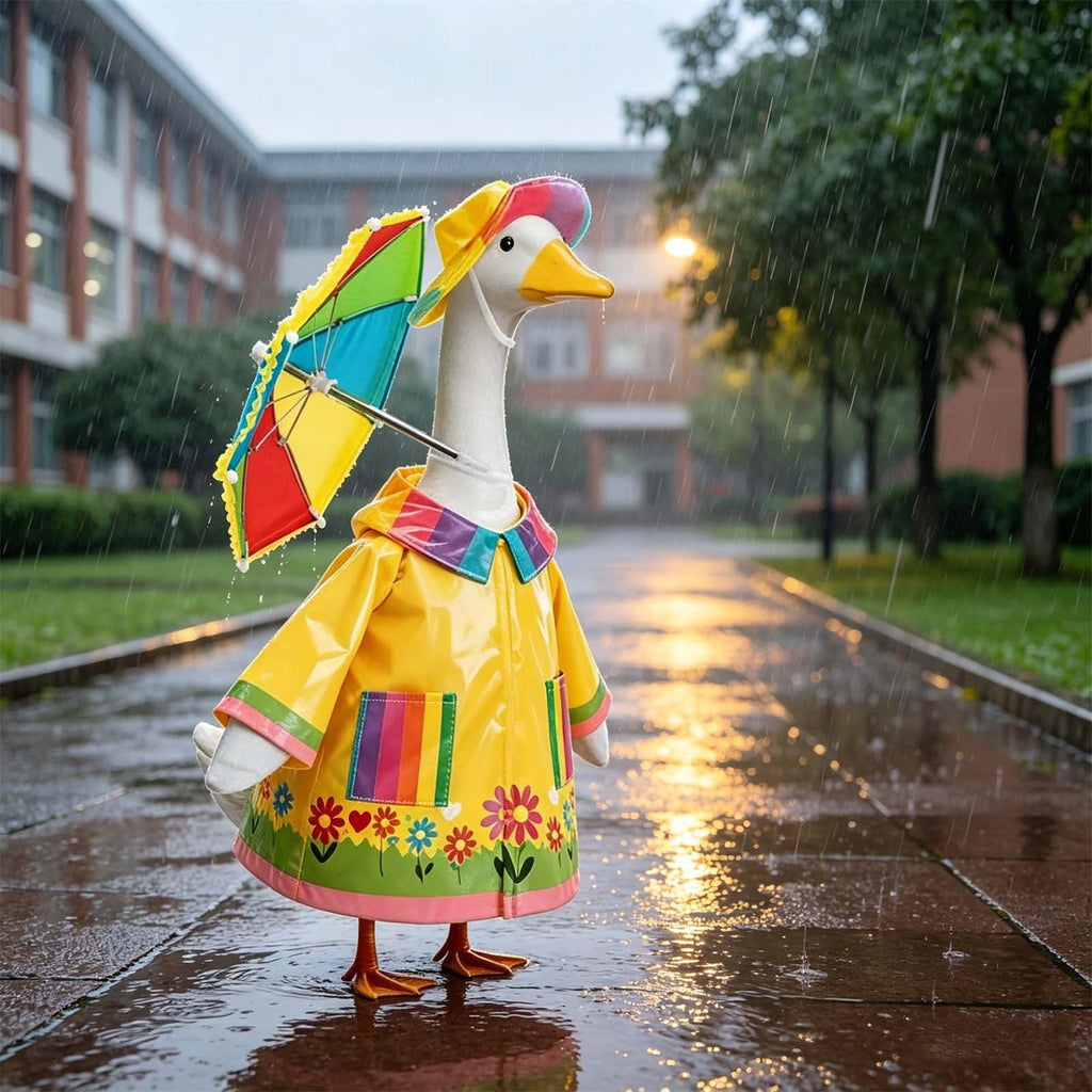 Lzobxe Porch Goose Clothes, Casual Style Lawn Yard Garden Decor for 23" High Cement or Plastic Geese, Goose Costume for All Season and Occasiona