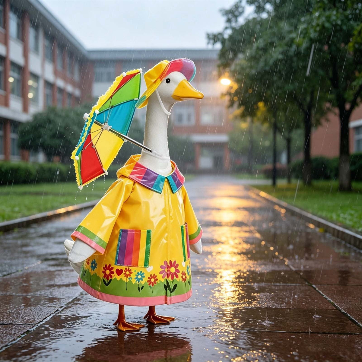 Lzobxe Porch Goose Clothes, Casual Style Lawn Yard Garden Decor for 23" High Cement or Plastic Geese, Goose Costume for All Season and Occasiona