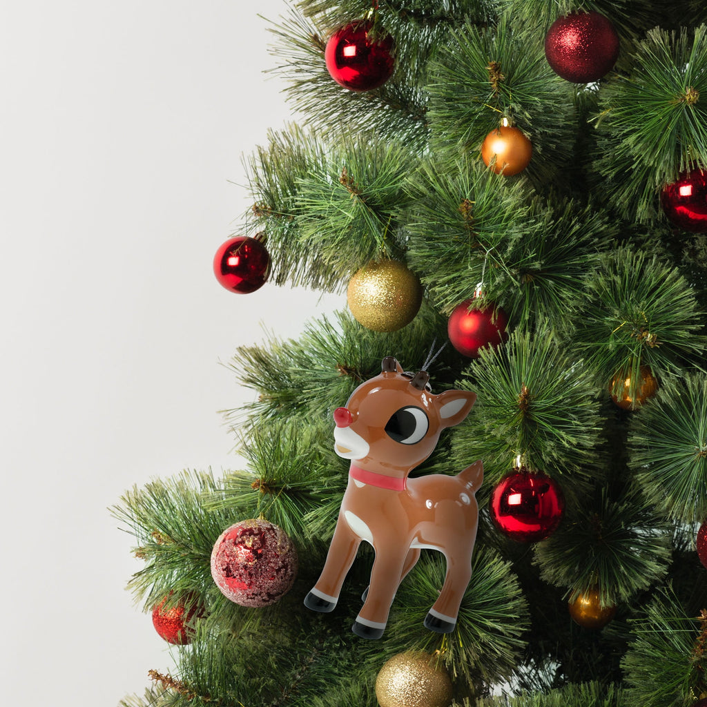 Rudolph the Red Nosed Reindeer Decoupaged Christmas Tree Ornament