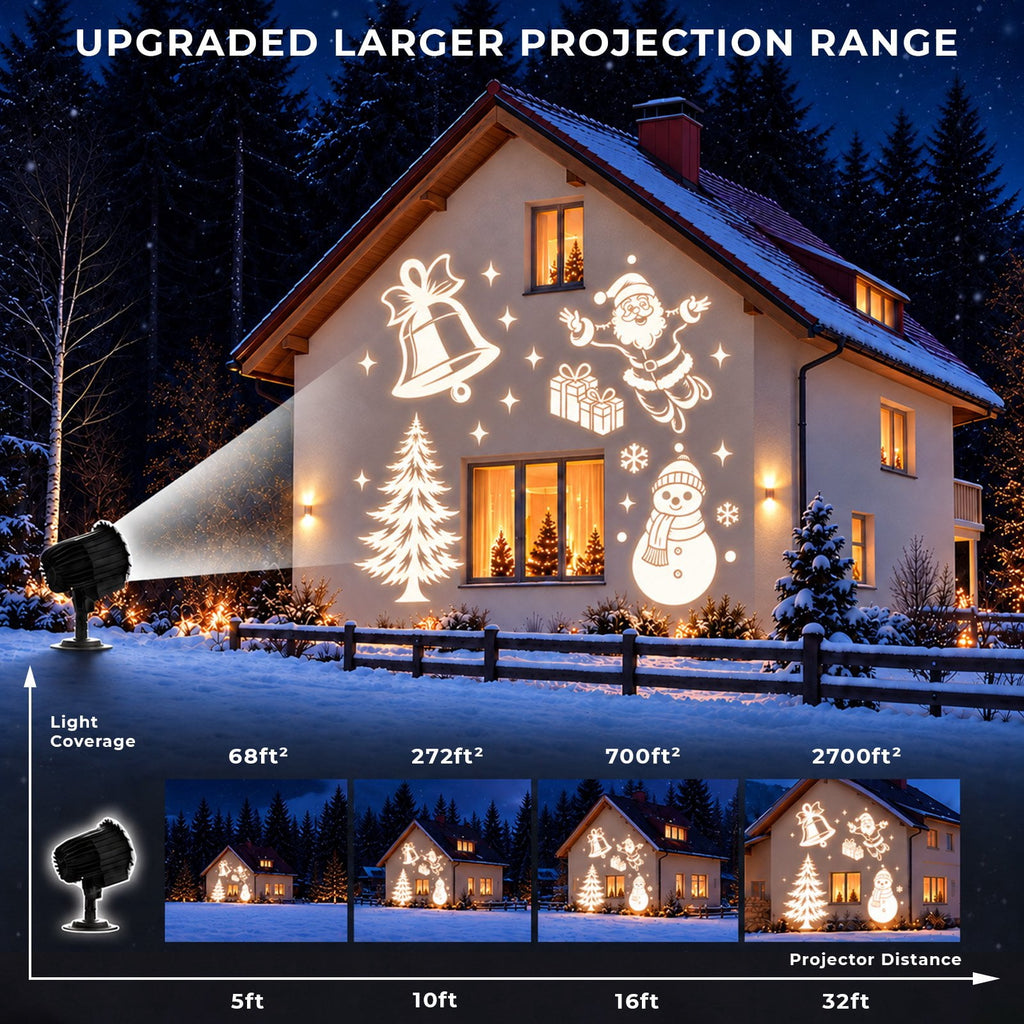 Morfone Christmas Projector Lights Outdoor, 3D Dynamic Waterproof Holiday Projector Lights for Yard Wall Indoor Outdoor Christmas Decorations