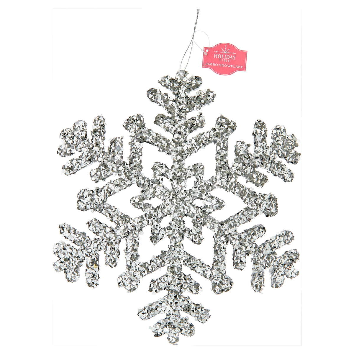 Silver Jumbo Snowflake Christmas Ornament, 14", by Holiday Time
