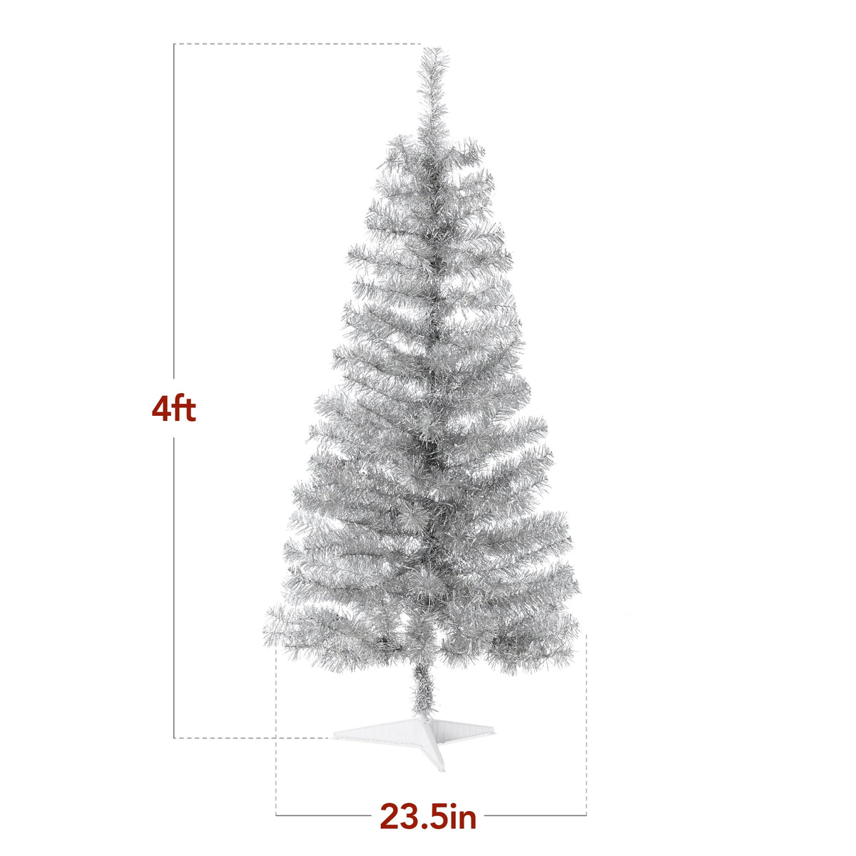 Best Choice Products 4ft Prelit Colored Christmas Tree, Artificial Tree Holiday Decor w/ 70 LED Lights - Baby Blue Tinsel
