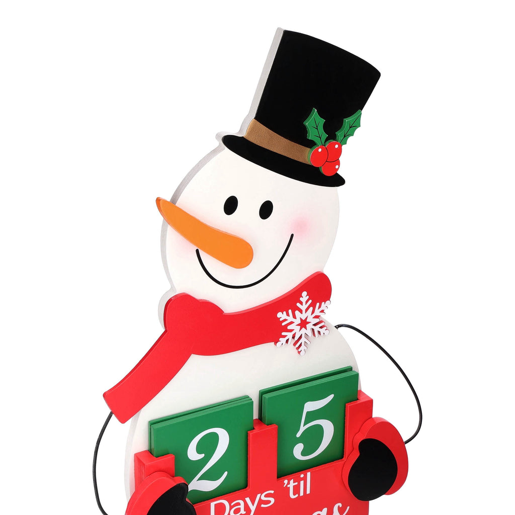 Snowman and Elf Advent Calendar Christmas Decoration, Multicolor, 22", by Holiday Time