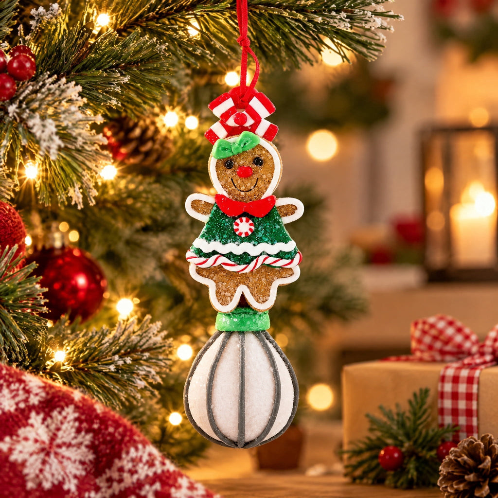 Multicolor Clay Dough Gingerbread Whisk Christmas Ornament, 5.5", by Holiday Time