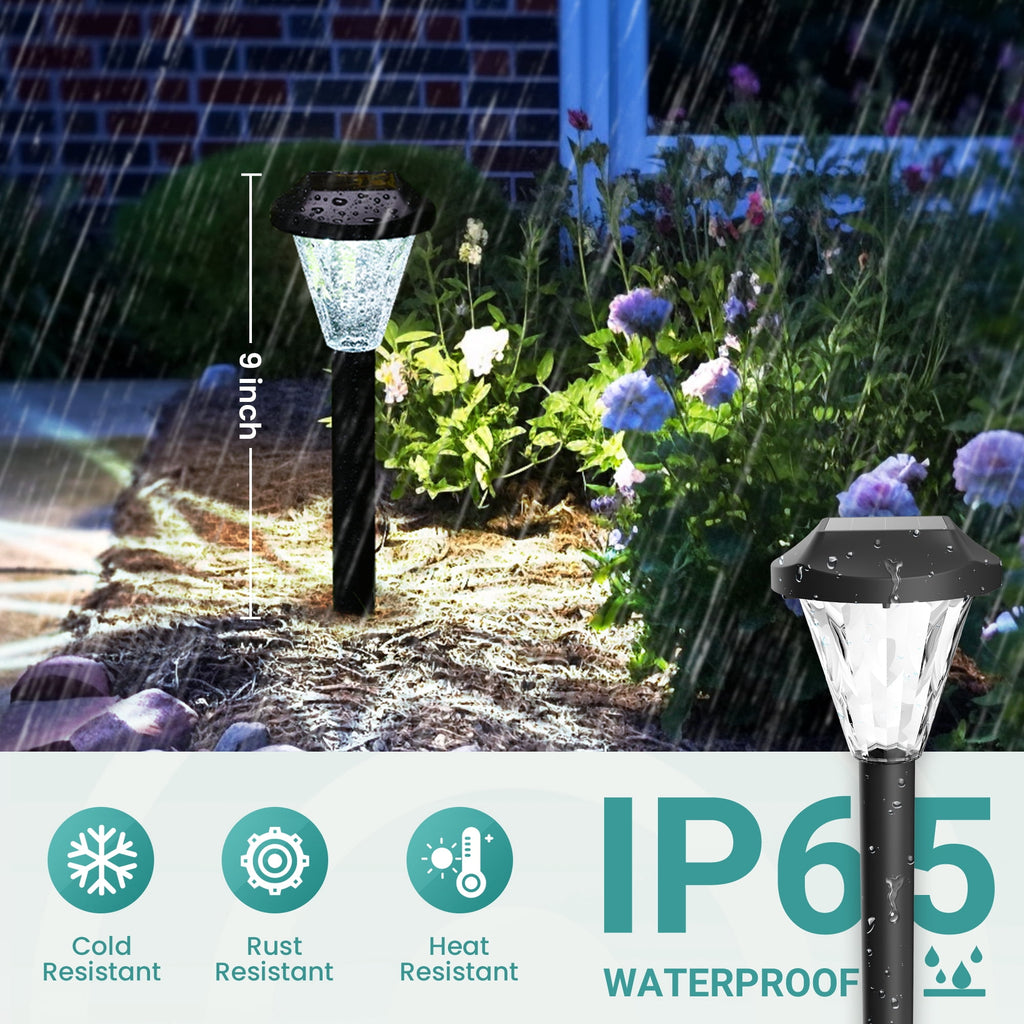Gigalumi Solar Landscape Lights Contemporary Waterproof Cold White 10-Pack