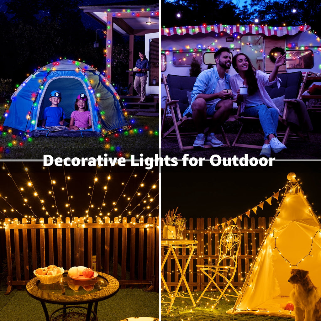 Ollny 66ft 200 LED Christmas String Lights, 11 Lighting Modes 3 Timing Waterproof Indoor Outdoor Color Changing Christmas Lights for Decorations
