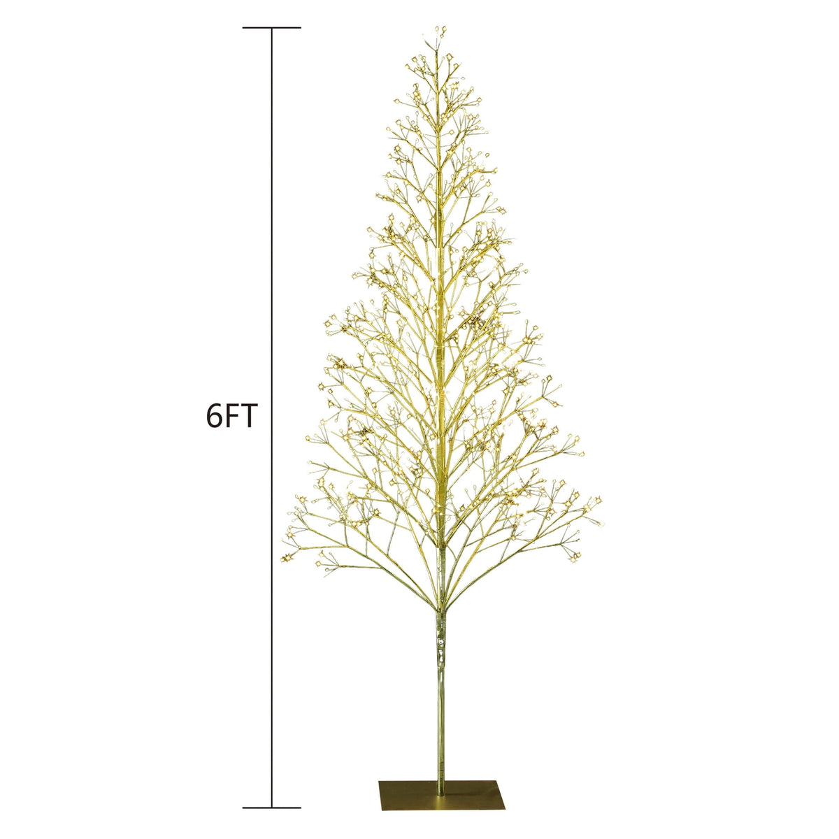 6' Pre-Lit Starburst Tree with 800 Warm White Twinkling LED Lights, by Holiday Time