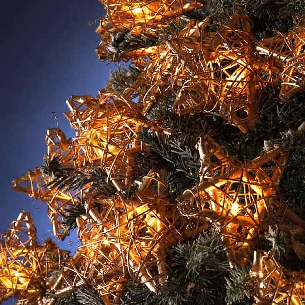 Kurt Adler 10-Light Rattan Natural Star Light Set