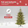 Jingle Joy Blue Ridge Premium Pine Christmas Tree LED Prelit 8 Light Functions, Full Coverage with Dense Branches, Metal Base (9 ft)