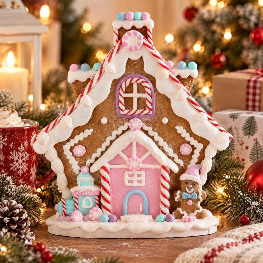 Clay Dough Gingerbread House Christmas Decoration, Multicolor, 8.3", by Holiday Time