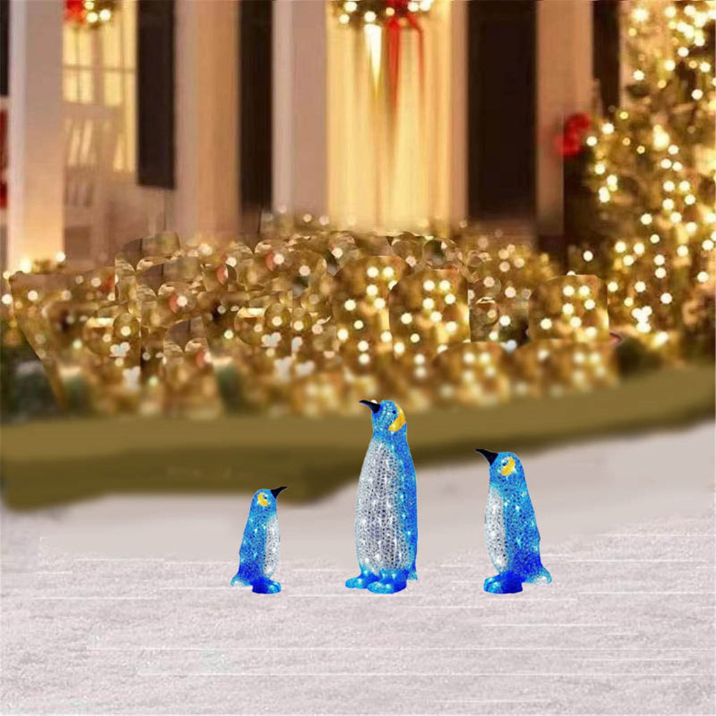 AZXY Clearance!Christmas Yard Decorations Penguin,Pre-Lit Penguin Christmas Garden Stakes,Large Animals Statue Outdoor Ornaments with Led Lights for Outdoor Decorations