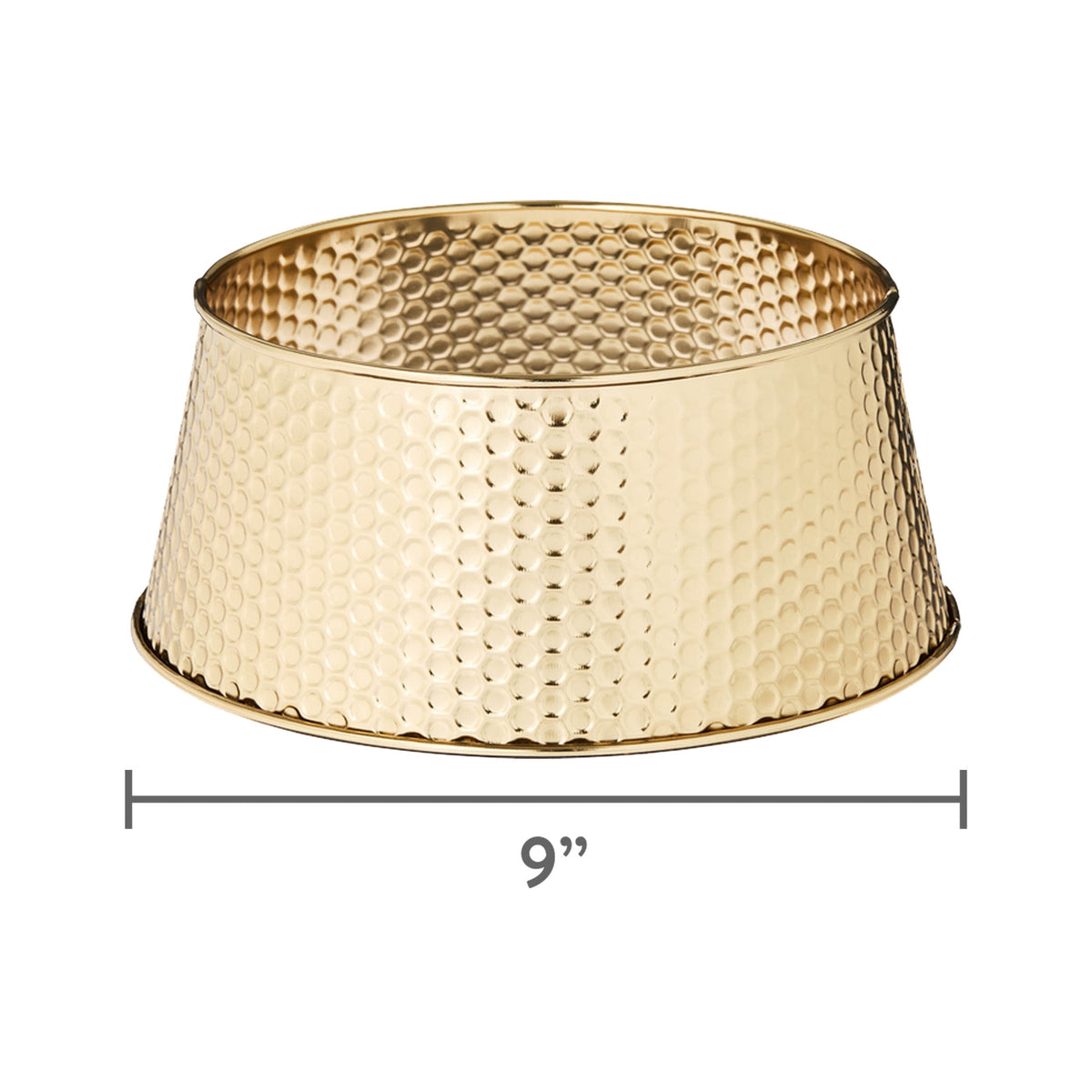Metal Hammered Mini Christmas Tree Collar, Gold, 9", by Holiday Time