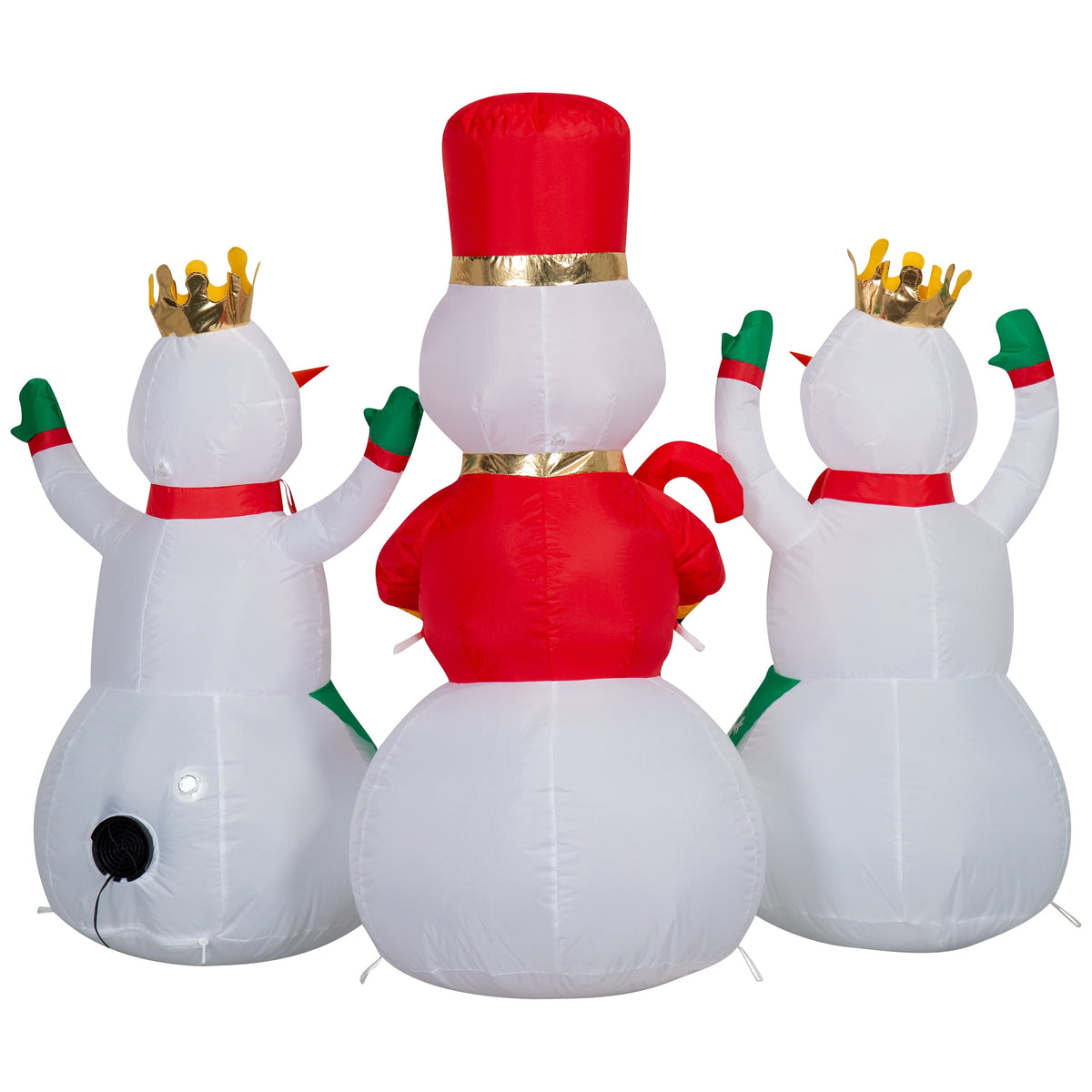 Multicolor Nutcracker Snowman with Dancing Snow Girls Christmas Airblown Yard Inflatable, 4.5', by Holiday Time