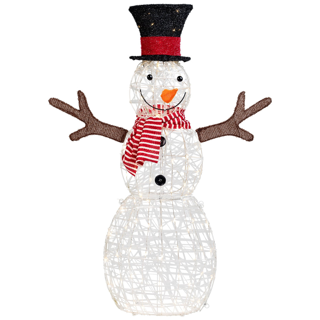 Northlight LED Lighted Snowman with Top Hat and Red Scarf Outdoor Christmas Decoration - 43"