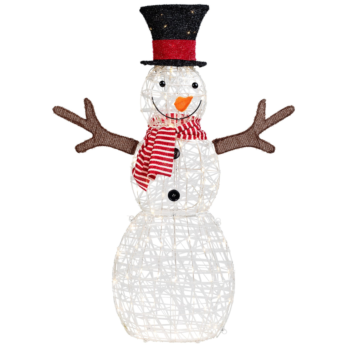 Northlight LED Lighted Snowman with Top Hat and Red Scarf Outdoor Christmas Decoration - 43"