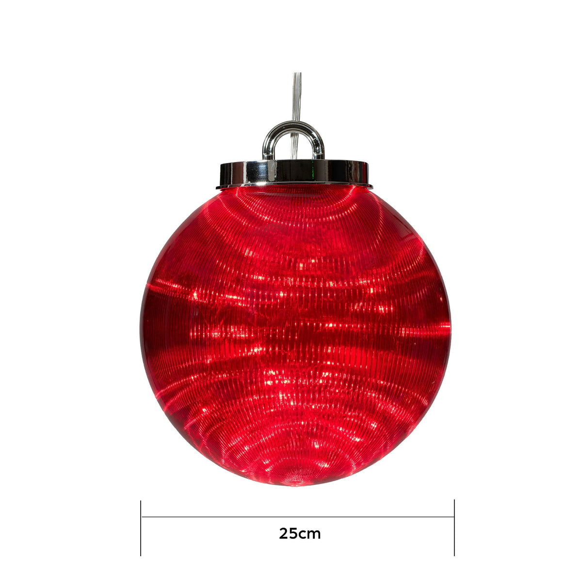 Indoor/Outdoor LED 8-Function Shatterproof Christmas Ornament Decoration with 100 LED Lights, Red, 11.8", by Holiday Time