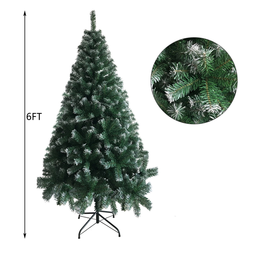Resenkos 6FT Iron Leg White PVC 650 Branches Christmas Tree, Green