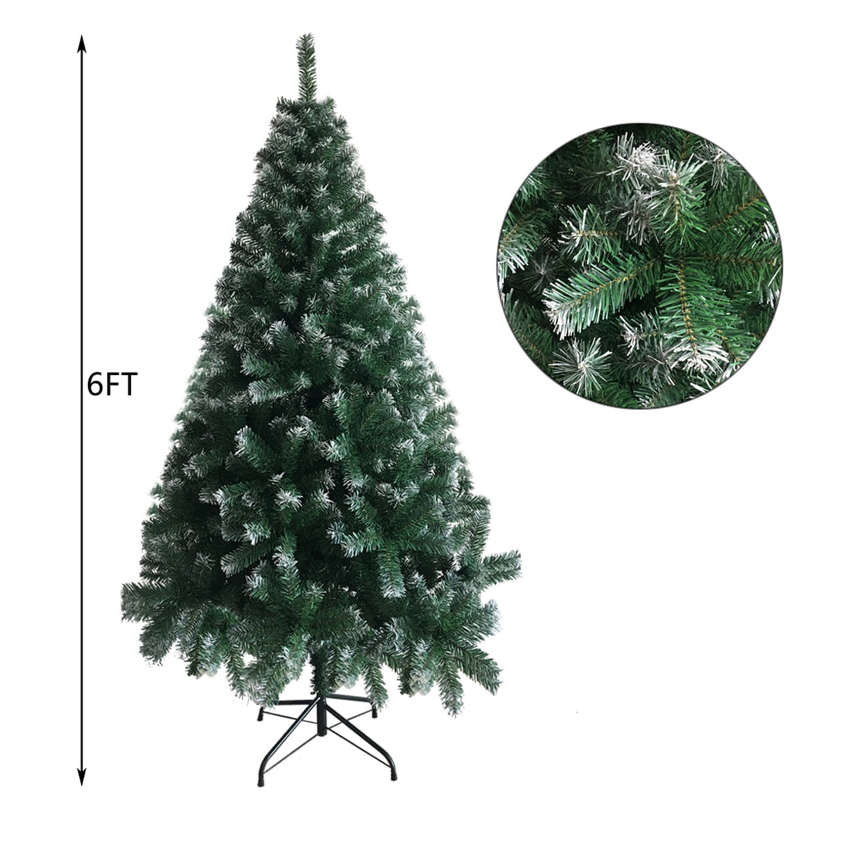 Resenkos 6FT Iron Leg White PVC 650 Branches Christmas Tree, Green