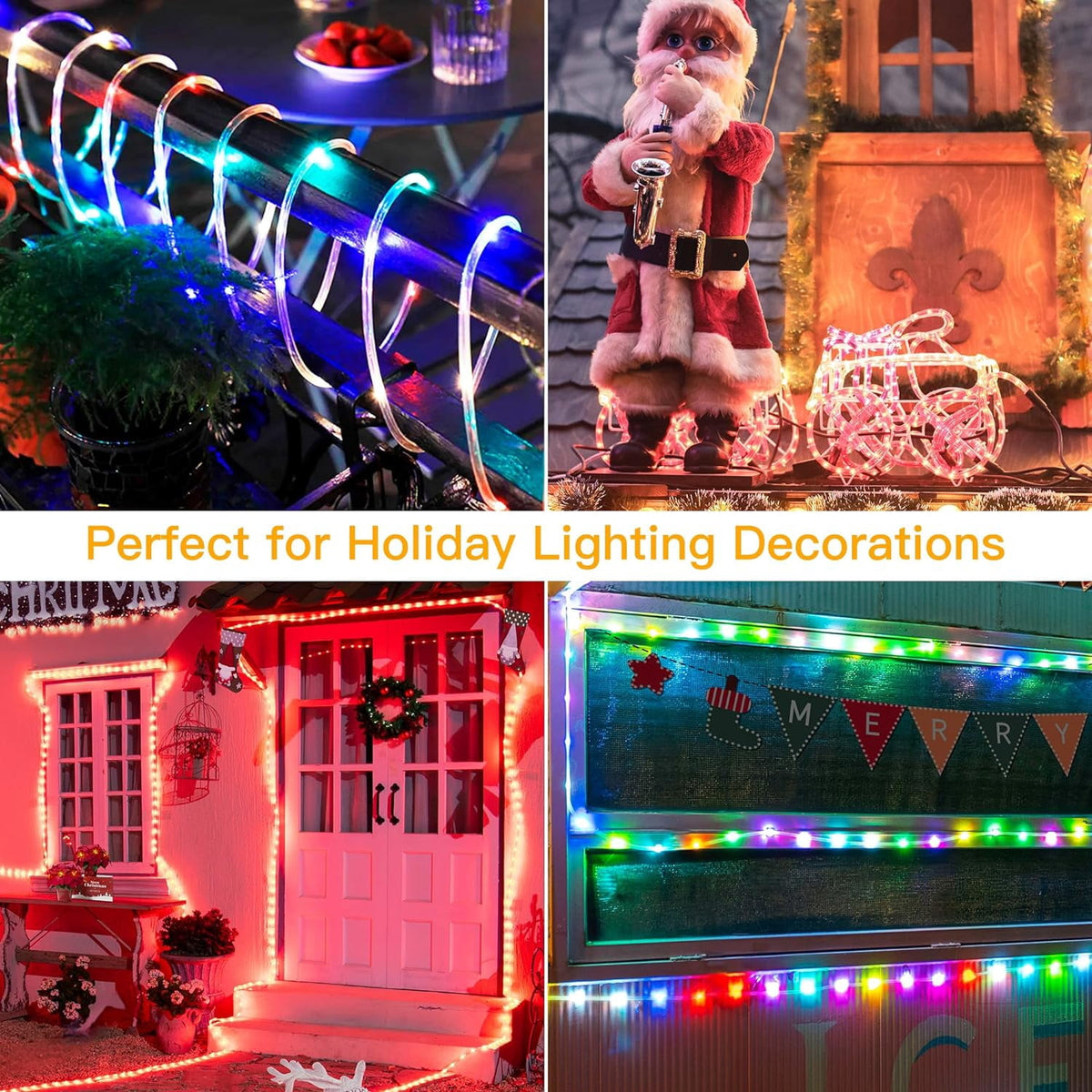 GHODEC Rope Lights Outdoor,33ft 100LED Christmas Lights Outdoor Decor,16 Colors Changing Twinkle Fairy Lights Plug in with Remote & USB for Outdoor Indoor Patio Garden Halloween Holiday Decor