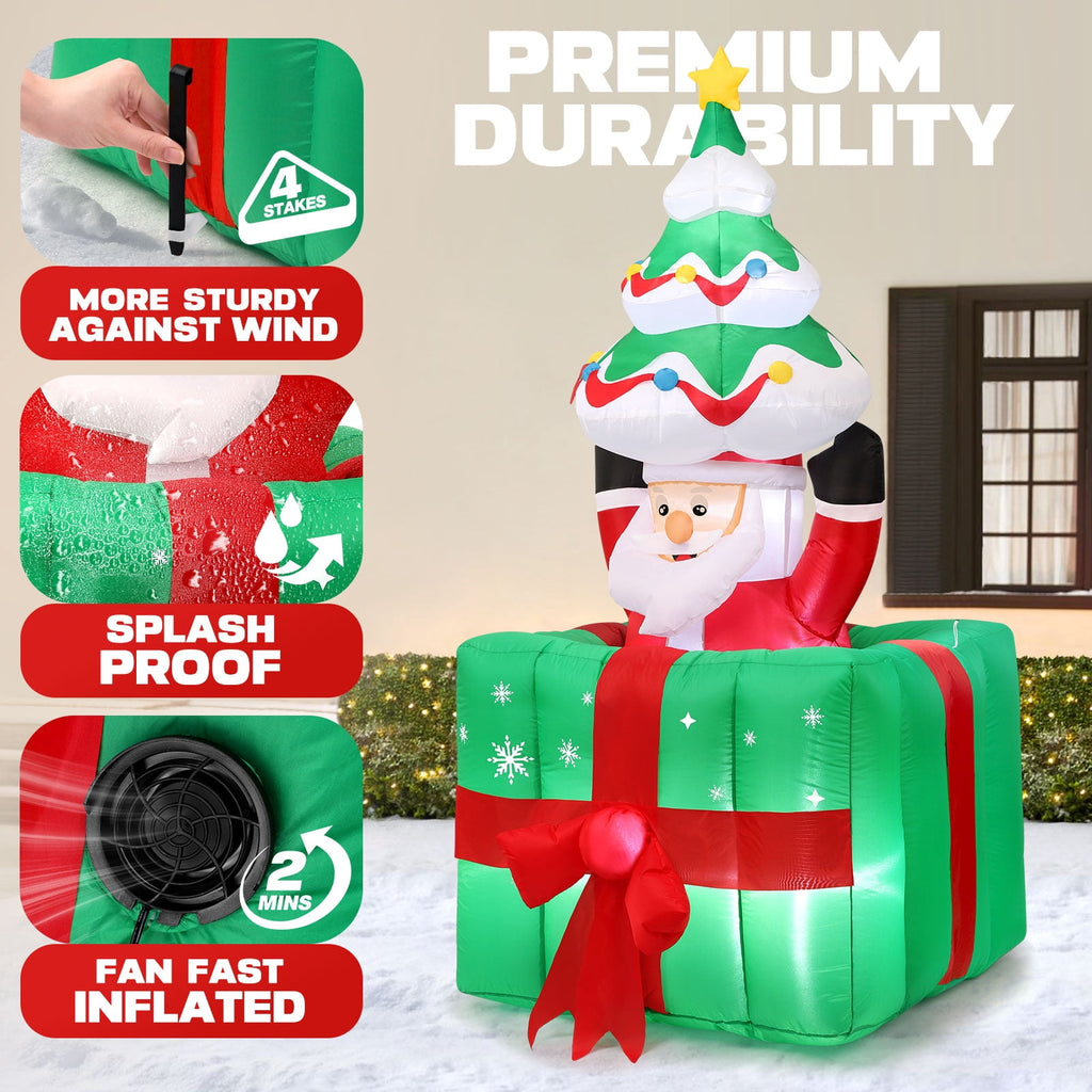 Ayieyill 7FT Inflatables Christmas Outdoor Decoration Cup Gingerbread Man with LED, Outdoor Christmas Decoration