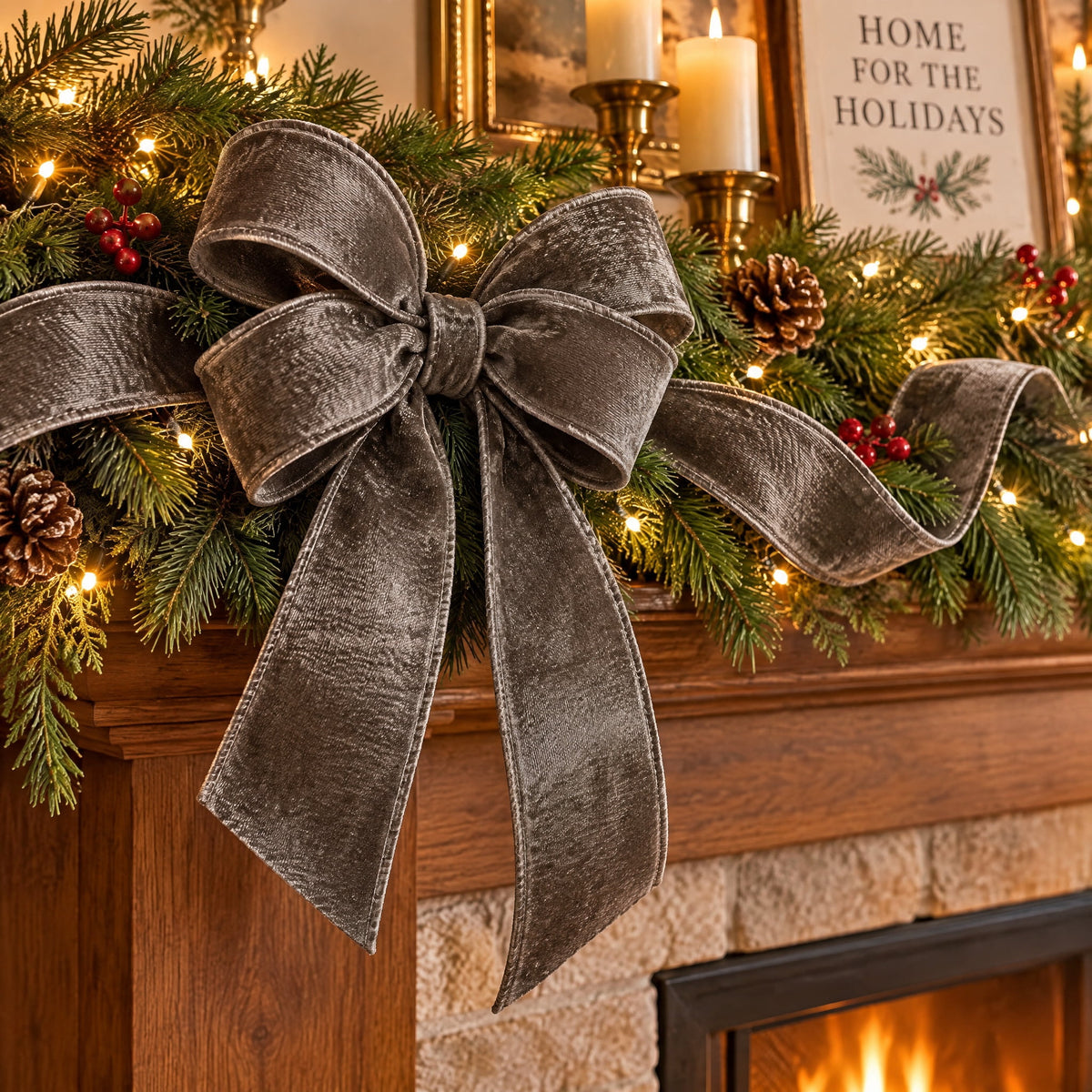 Bronze Velvet Christmas Ribbon, 3.5" x 30', by Holiday Time