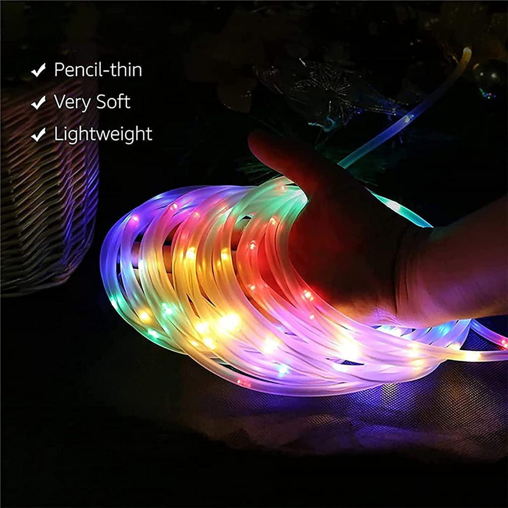 GHODEC Rope Lights Outdoor,33ft 100LED Christmas Lights Outdoor Decor,16 Colors Changing Twinkle Fairy Lights Plug in with Remote & USB for Outdoor Indoor Patio Garden Halloween Holiday Decor