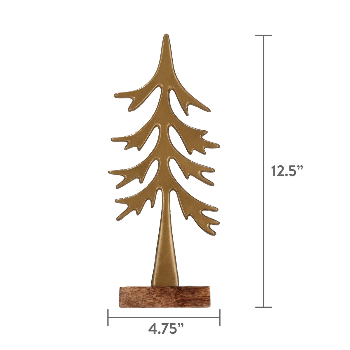 Large Metal Tree Christmas Decoration, Rustic Brass, 12.5", by Holiday Time