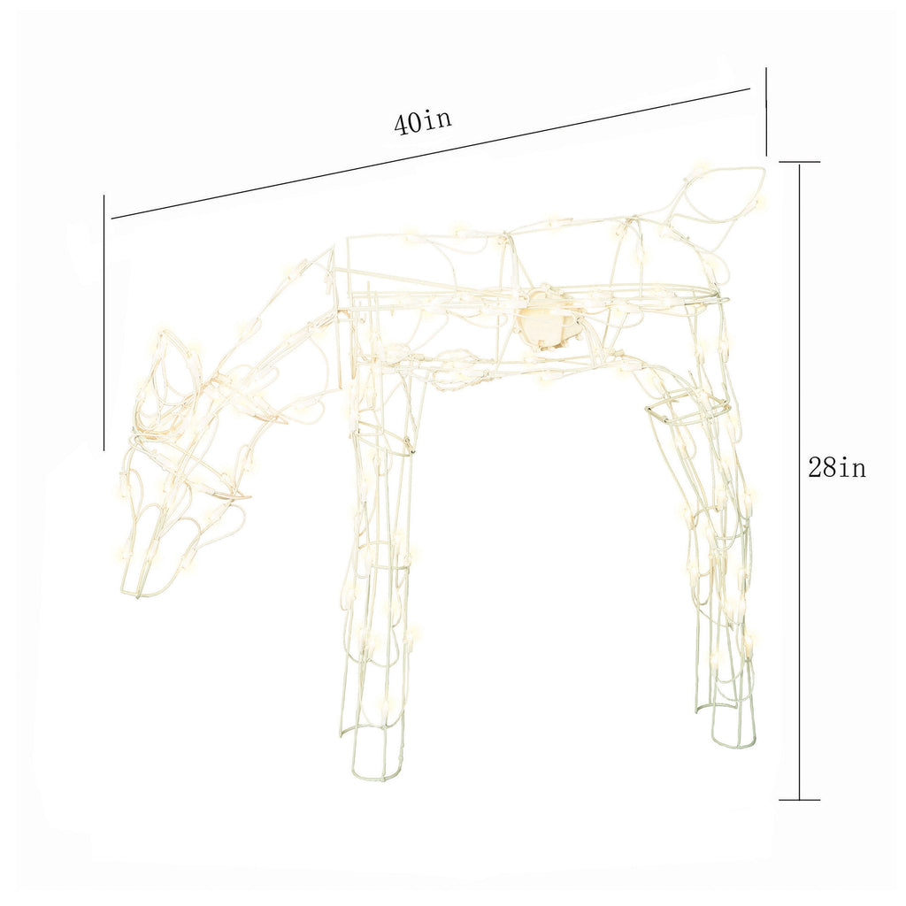 Indoor/Outdoor Animated Light-Up Standing Buck Silhouette Christmas Decoration with 105 LED Lights, Warm White, 48", by Holiday Time