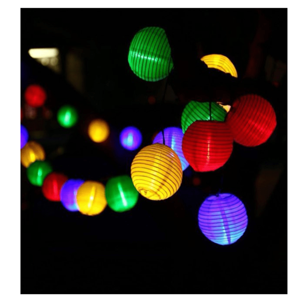 String Lights Lanterns with Lights, 20 White Lanterns, Lantern String Lights Bedroom, Solar String Lights Outdoor Waterproof,Outdoor Waterproof Lantern Weddings Parties Decorations(16 ft 20 LED)