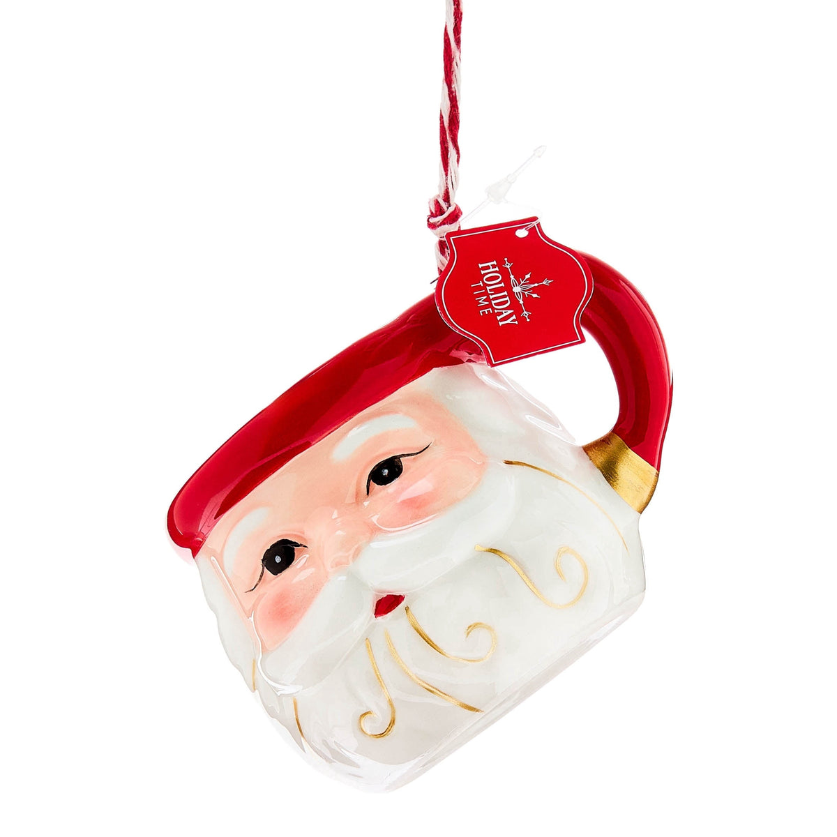 Multicolor Santa Mug Christmas Ornament, 2.5", by Holiday Time