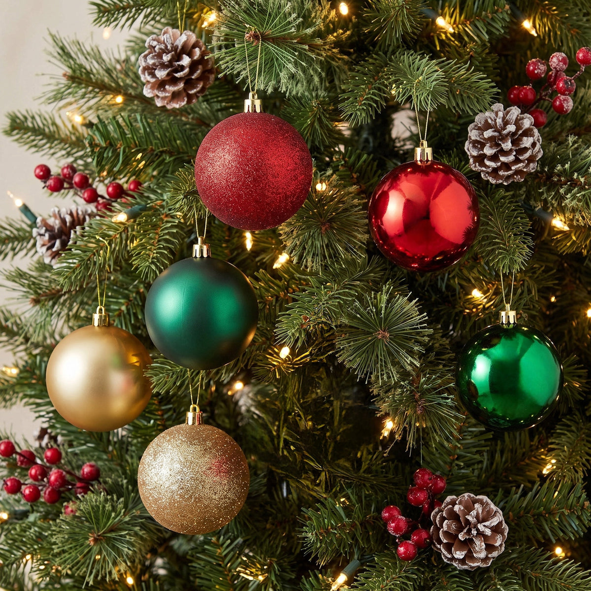 8-Count Champagne and White Ball Shatterproof Christmas Ornaments, 4.5", by Holiday Time