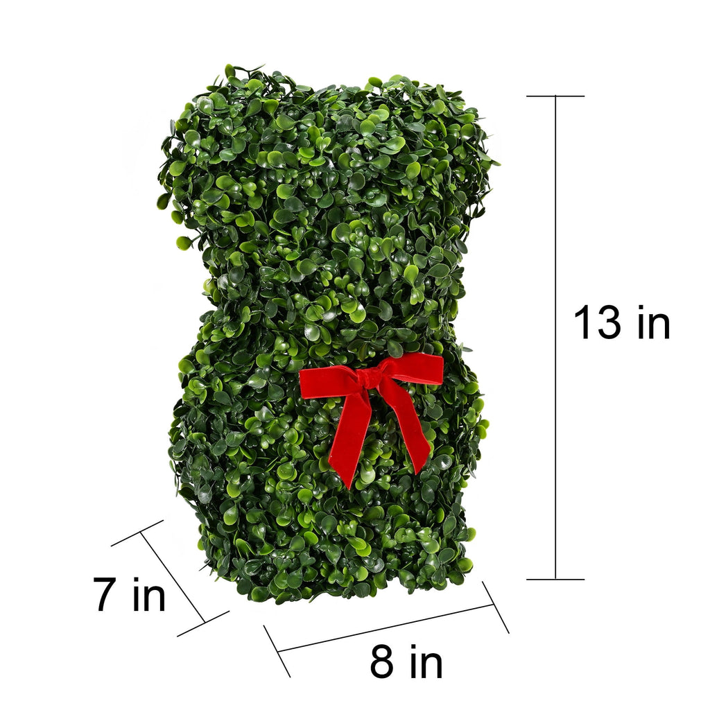 Topiary Bear Christmas Decoration, Green and Red, 13", by Holiday Time
