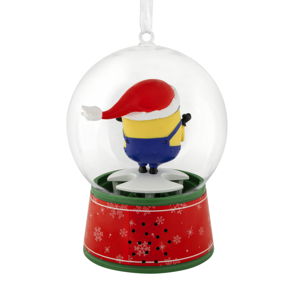 Hallmark Christmas Ornament (Minions Musical Snow Globe Motion), 1 Count