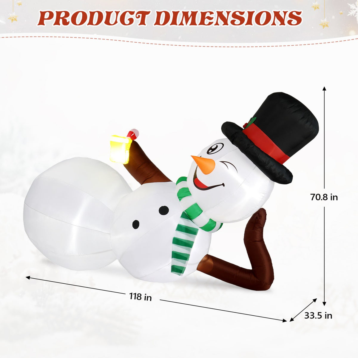 Tcbosik 12 FT Giant Christmas Inflatables Snowman Outdoor Yard Decorations, Blow up Snow Man with Black Hat, Built-in LED Light, Winter Outside Decor for Holiday Party Patio Garden Lawn