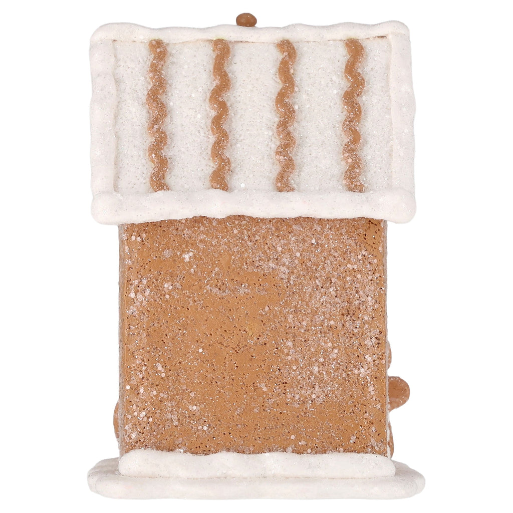 Clay Dough Gingerbread House Christmas Decoration, Brown and White, 5.3", by Holiday Time