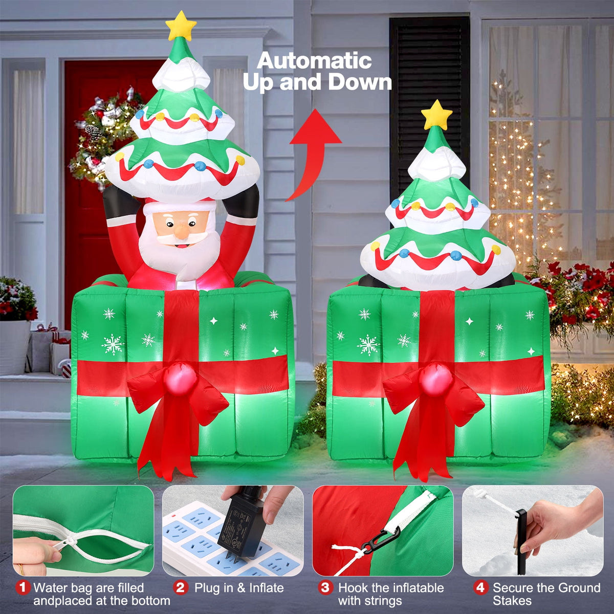 Ayieyill 7FT Inflatables Christmas Outdoor Decoration Cup Gingerbread Man with LED, Outdoor Christmas Decoration