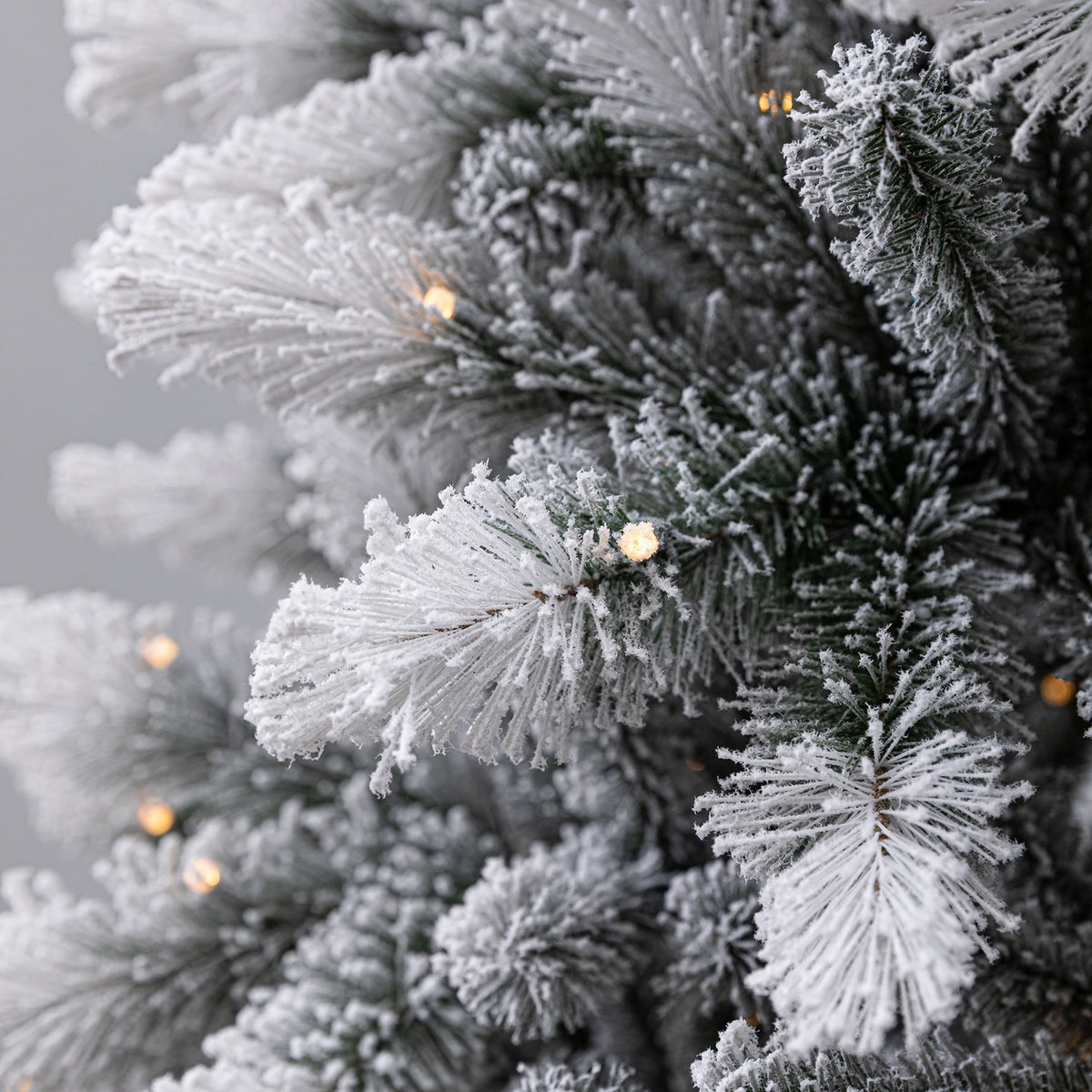 6.5' Pre-Lit Brewster Pine Snow-Flocked Green Artificial Christmas Tree with LumaDazzle Color-Changing Twinkle LED Lights and Stand, by Holiday Time