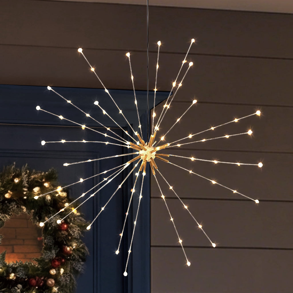 Indoor/Outdoor Metal Starburst Christmas Decoration with 110 LED Lights, Warm White, 28", by Holiday Time