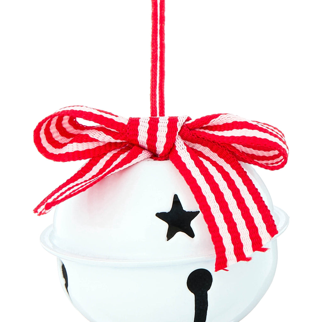 6-Count Red and White Metal Jingle Bell Mini Christmas Ornaments, 1.5", by Holiday Time