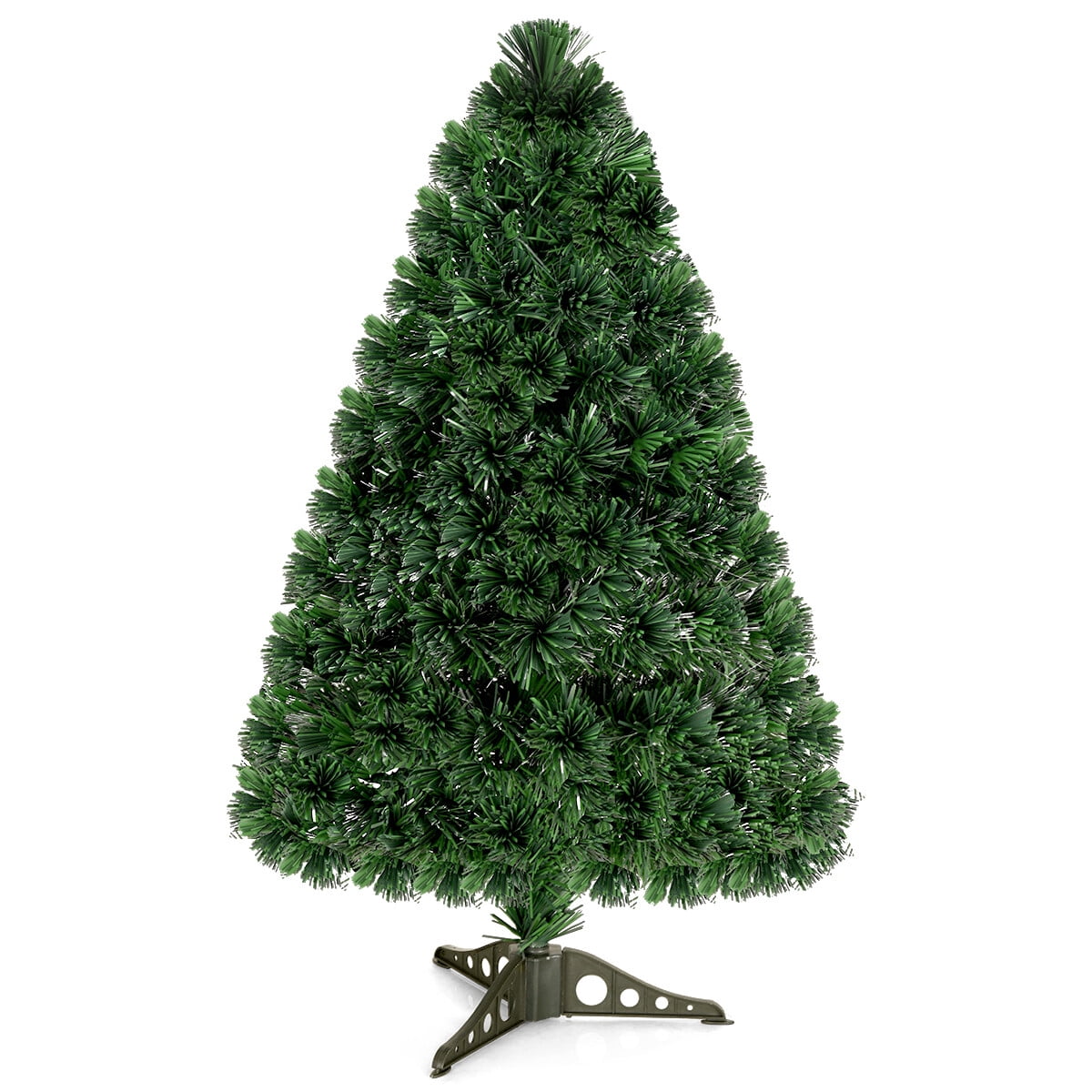 Costway 6Ft Pre-Lit Fiber Optic PVC Christmas Tree Metal Holiday