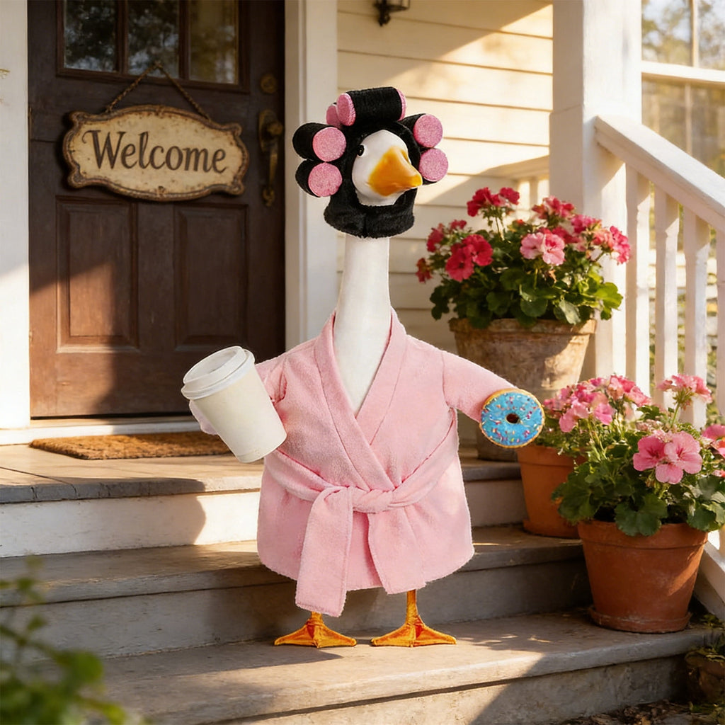 Lzobxe Porch Goose Clothes, Casual Style Lawn Yard Garden Decor for 23" High Cement or Plastic Geese, Goose Costume for All Season and Occasiona