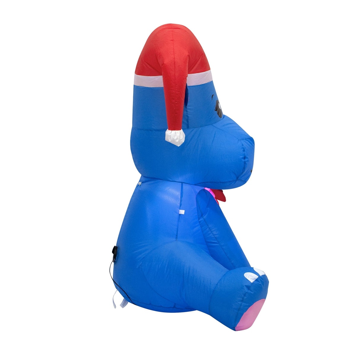 Blue and Pink Hippo Christmas Yard Inflatable, 3.5', by Holiday Time