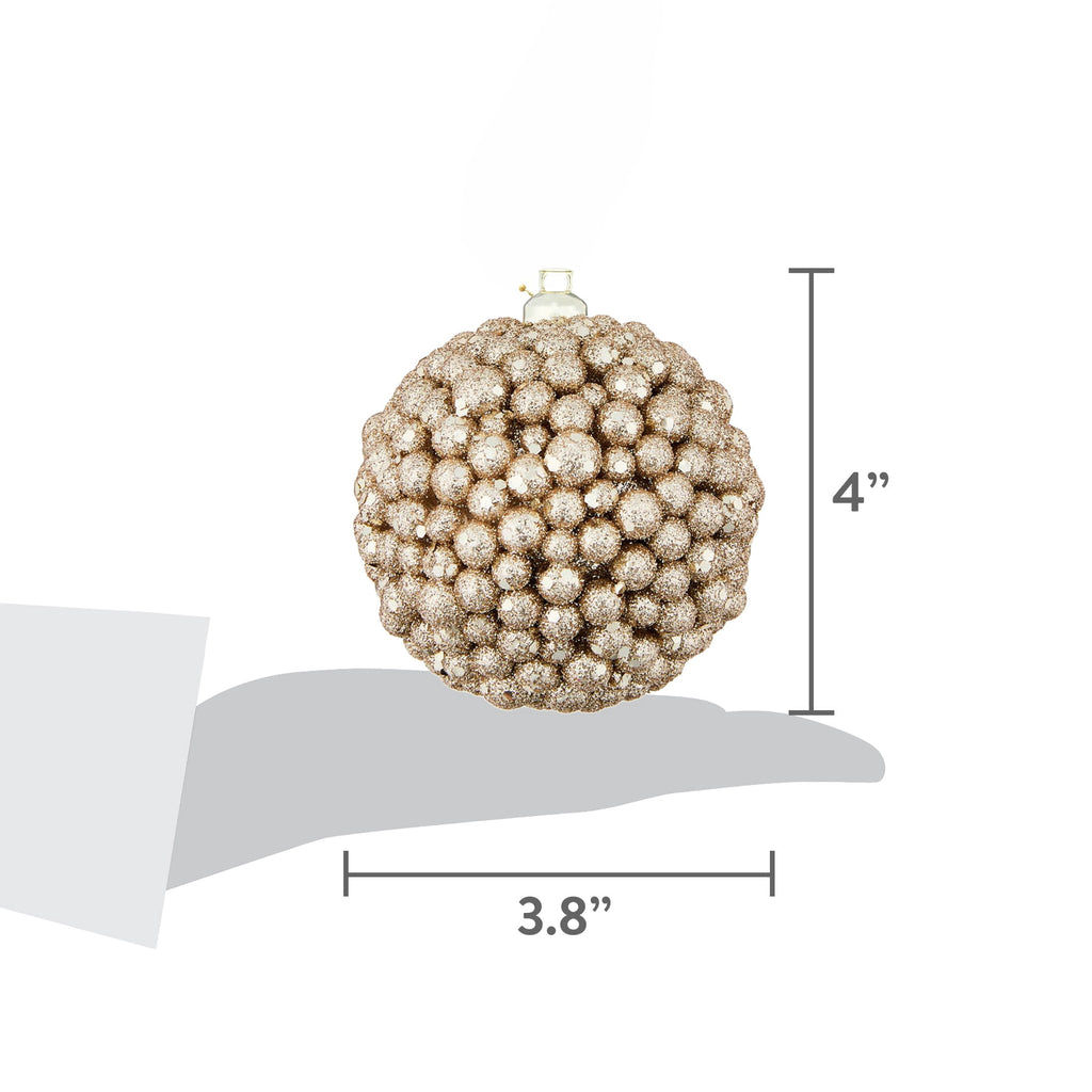 4-Count Gold Berry Balls Christmas Ornaments, 4", by Holiday Time