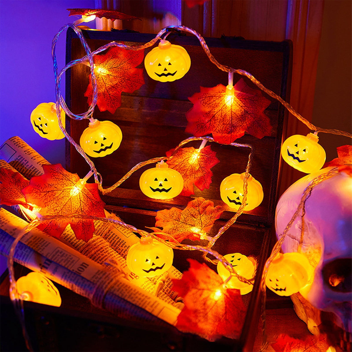 AZXY Halloween String Lights, Ghost Shaped White Halloween Lights, Indoor Outdoor Halloween Decor, Halloween Party Indoor Decor, Battery 5 FT Halloween Decorations, Stair Mantel Patio Halloween Decor
