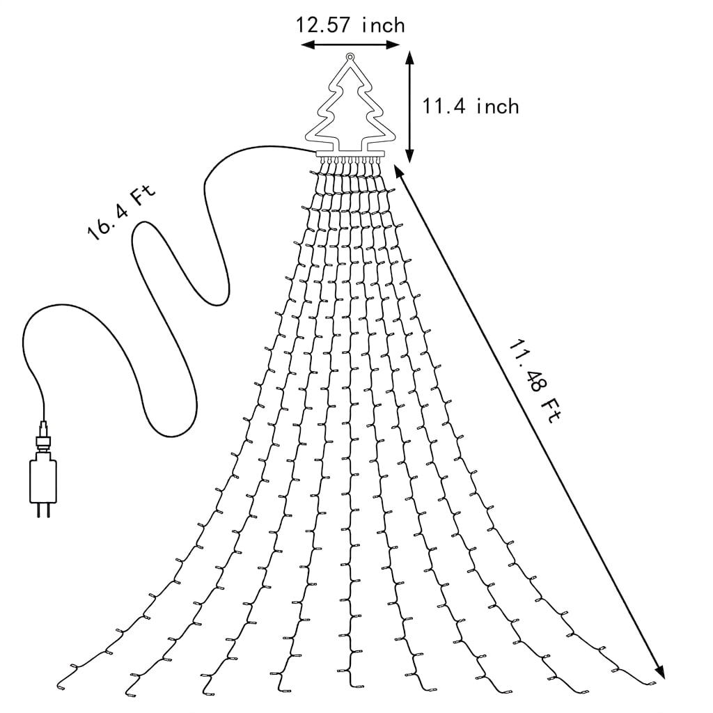 DAYBETTER Christmas String Lights Outdoor, Waterfall Star Lights with 317 LED, for Christmas Tree, New Year Decoration (Star-Multicolor)