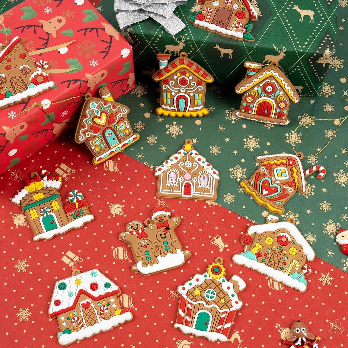 Ayieyill 14Pcs Christmas Ornaments Gingerbread Christmas Tree Decorations Holiday Decor (Classic)