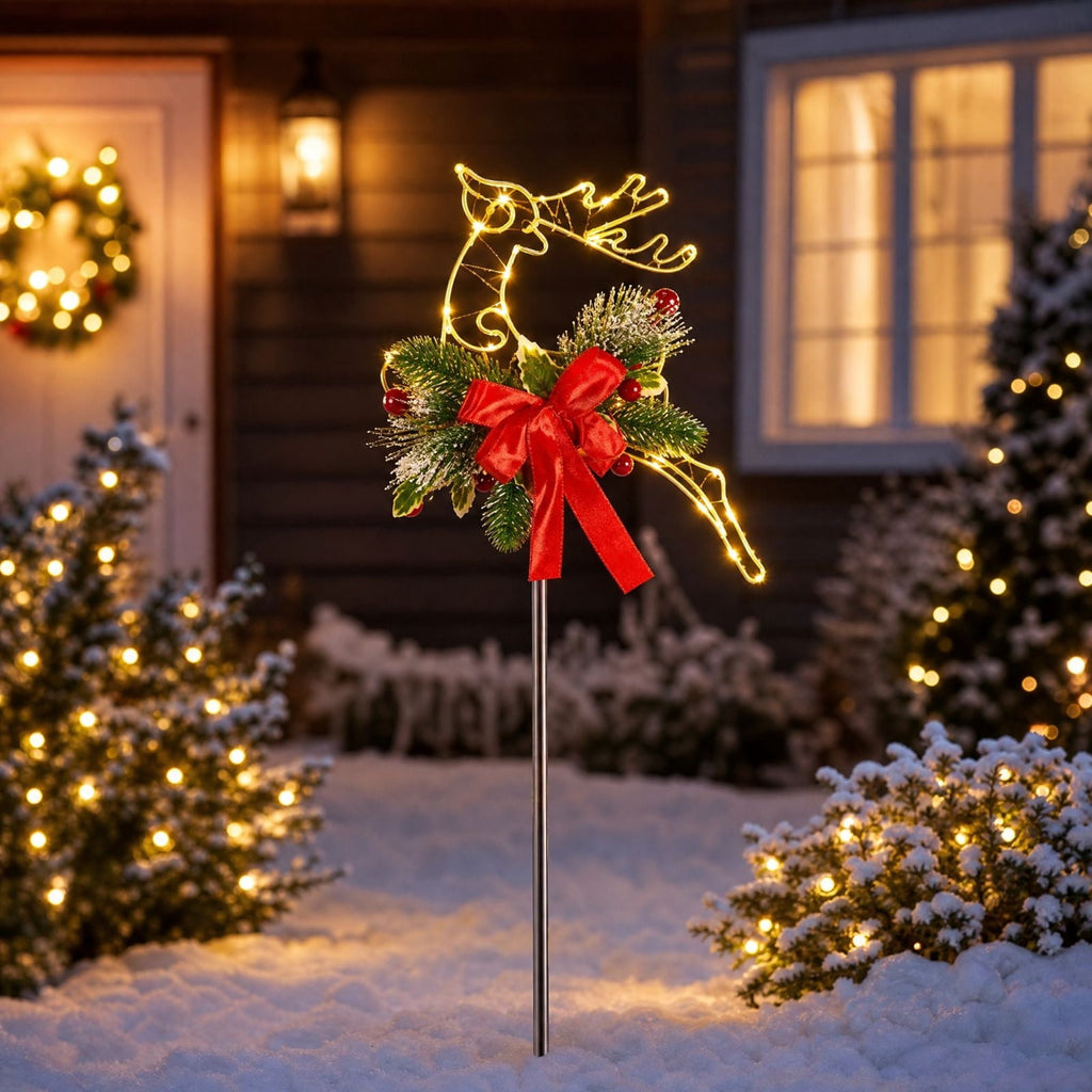 AuroraX Christmas Tree Christmas Decorations DIY 8 Lighting Modes Solar Waterproof Lighted Holiday Yard Stakes Indoor Outdoor Lights Patio Christmas Decorations
