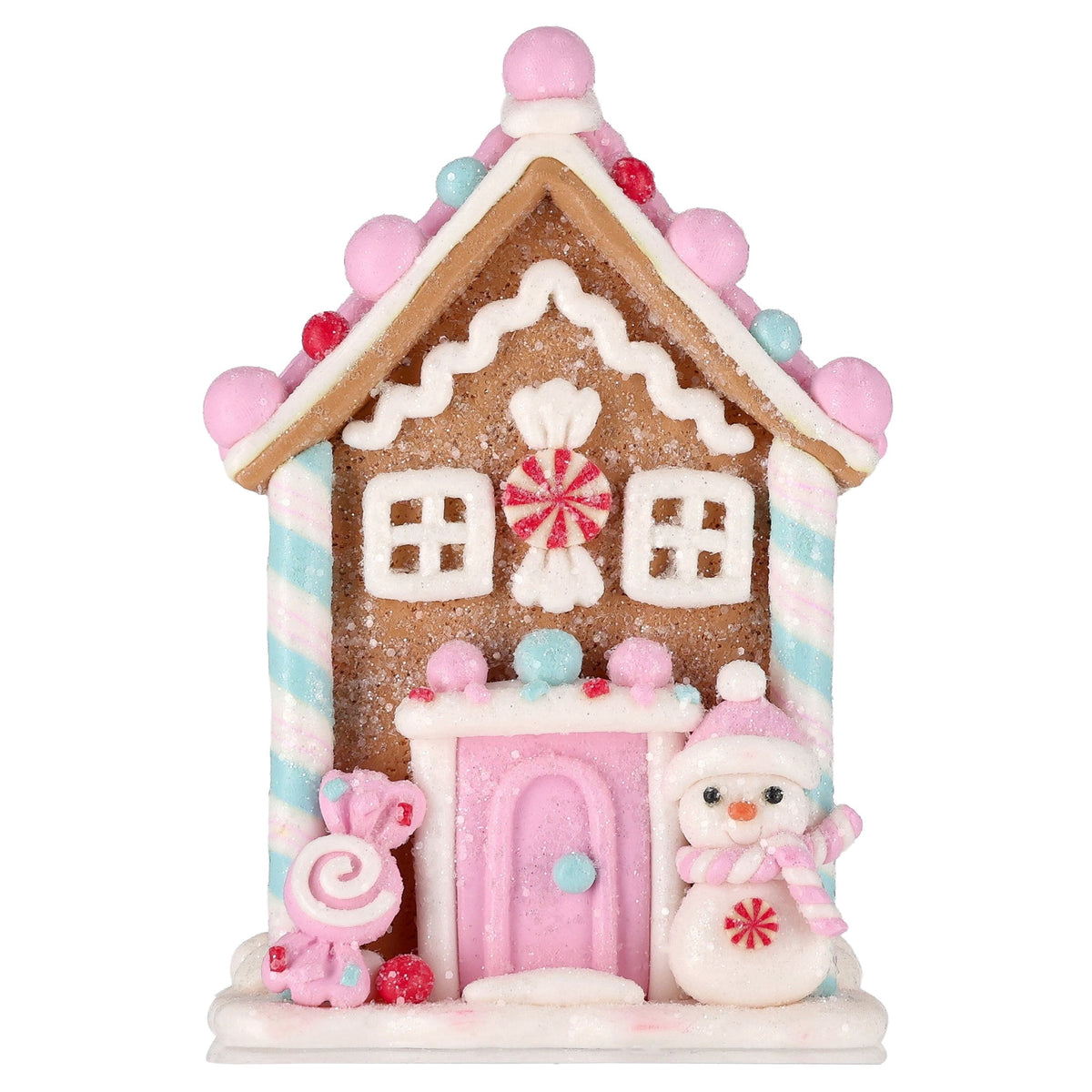 Clay Dough Gingerbread House with Snowman Christmas Decoration, Multicolor, 5.3", by Holiday Time